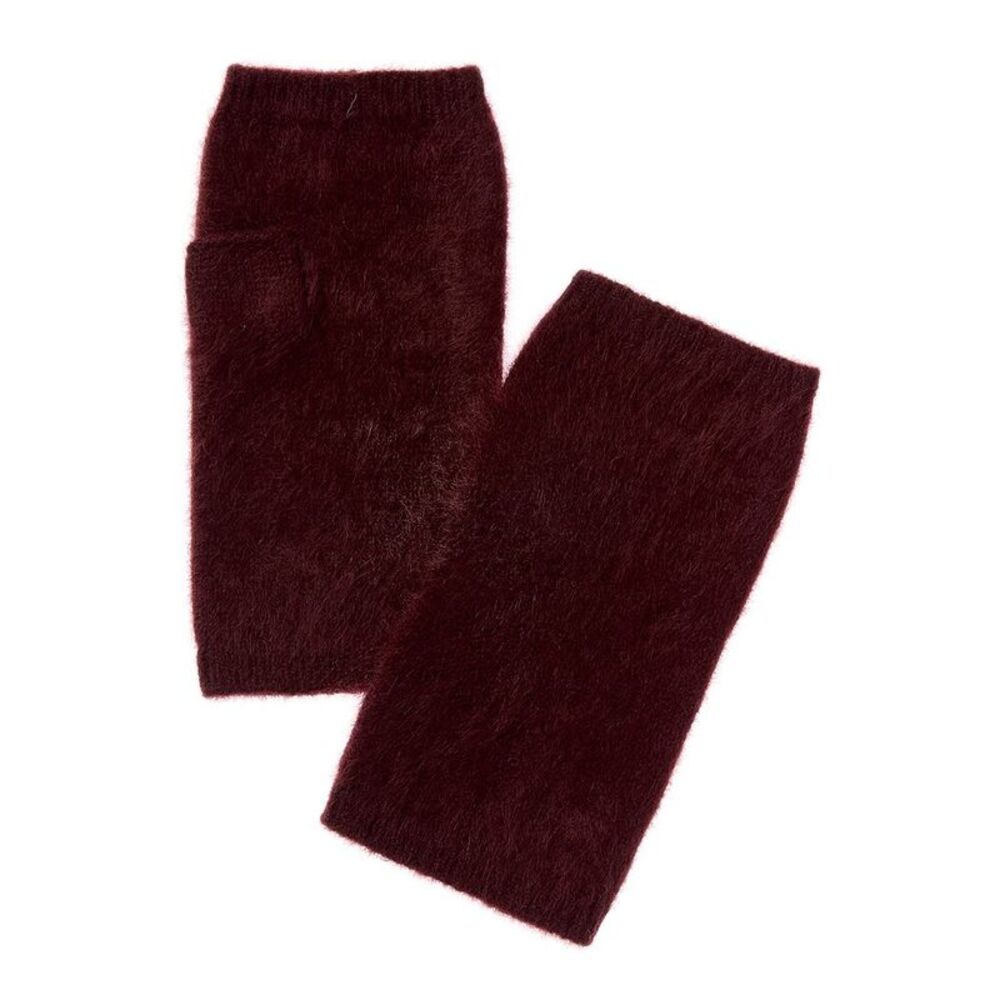Amicale Cashmere Brushed Cashmere Armwarmers, Red